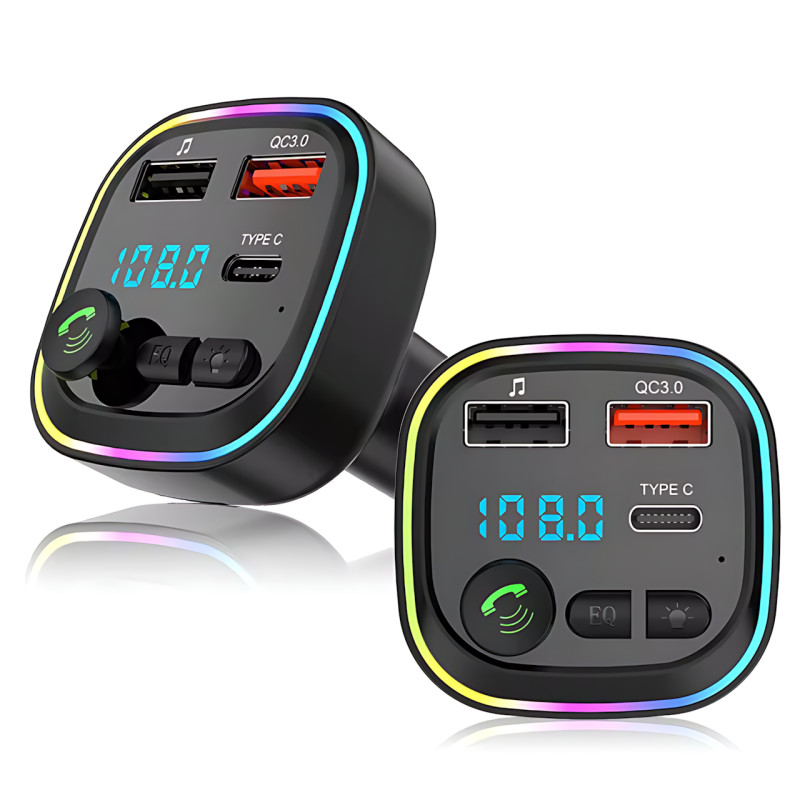 Автомобільний FM-трансмітер Borofone BC48 Broad — Bluetooth 5.0, QC3.0, 2xUSB, Type-C 18W, TF-карта фото - 2