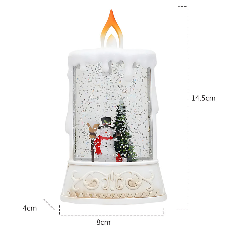 Праздничный ночник WDL 23005C XMAS, с фигуркой снеговика, елкой, с имитацией снежной метели, работа от 2-х АА фото - 9