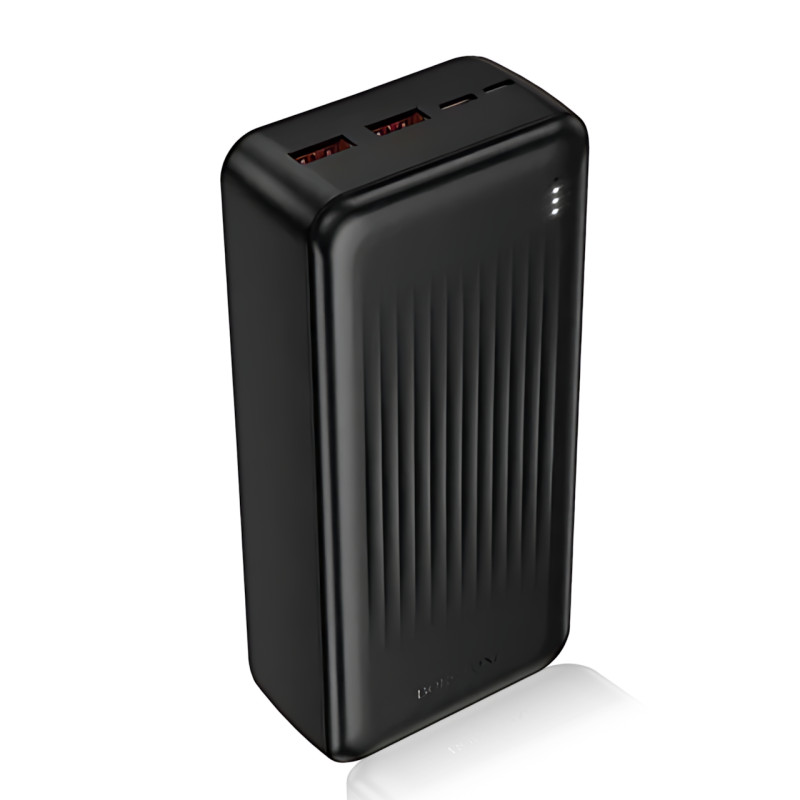 Power Bank BOROFONE BJ80B 30000 mAh, 22.5W быстрая зарядка PD, 2&times;USB + Type-C, LED-индикатор, Li-Pol, черный фото - 5