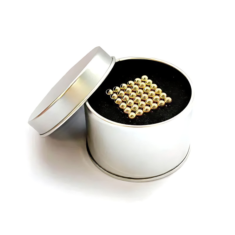 Неокуб NeoCube 5 мм золотой &mdash; магнитный конструктор антистресс, 216 неодимовых шариков, головоломка для творчества и развития фото - 8