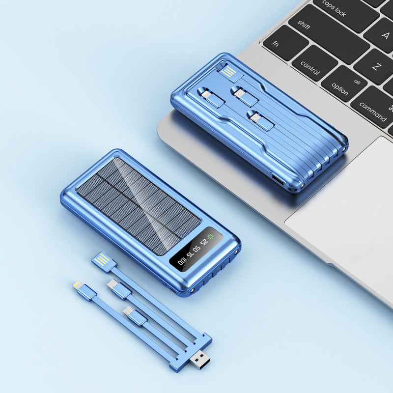 Мобильная зарядка POWER BANK 10000MAH + Solar, портативное зарядное устройство с быстрой зарядкой фото - 7