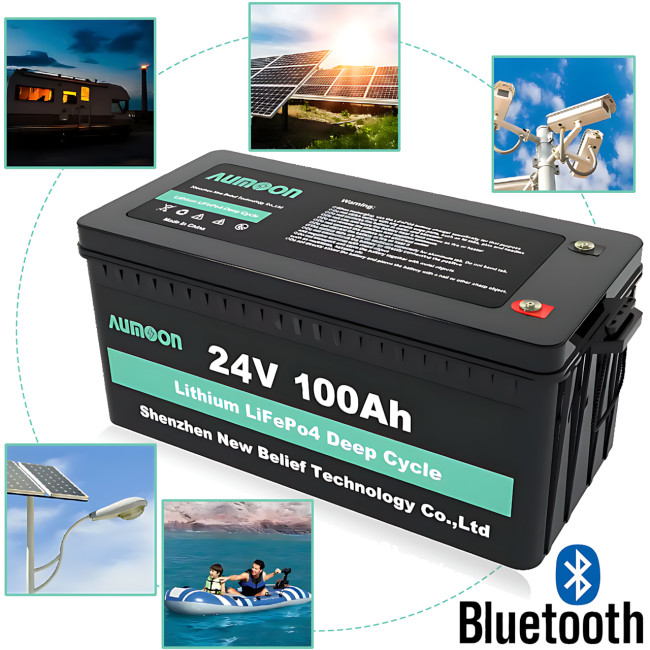 Аккумулятор ENERSUN LiFePO4 25,6В 100Ач 2,56кВт с Bluetooth і BMS для ДБЖ AUMOON