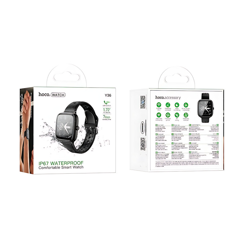 Смарт-годинник HOCO Y36, 1.72'' TFT 360&times;360, Bluetooth 5.3 (дзвінки з годинника), пульс, SpO2, сон, кроки, 200 мА&middot;год, iOS/Android фото - 10