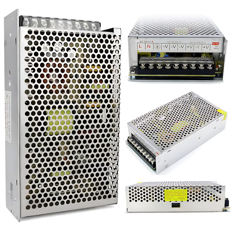 Адаптер питания 5V 30A METAL в перфорированном металлическом корпусе, защита от КЗ / перегрузки / перегрева фото - 7