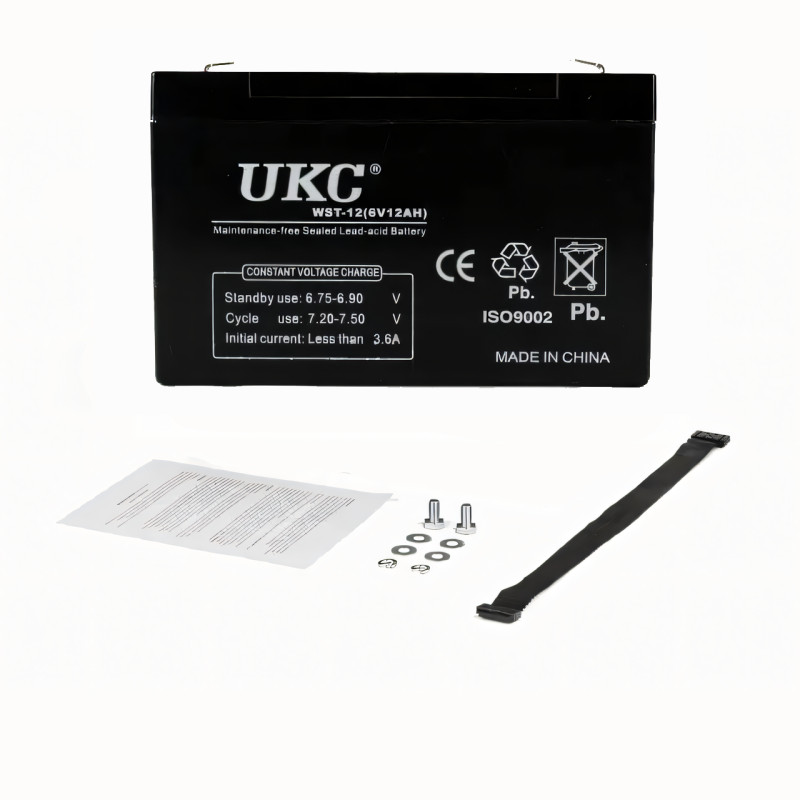 Свинцево-кислотний акумулятор BATTERY 6 V 12 A UKC, герметичний гелевий AGM акумулятор фото - 5