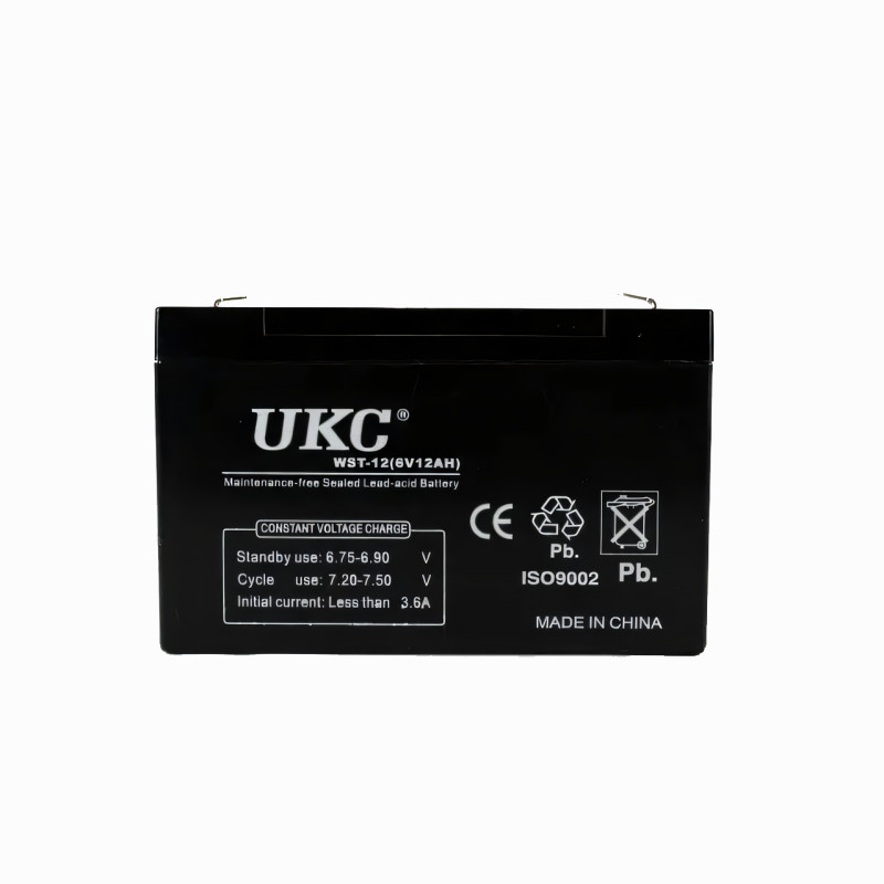 Свинцево-кислотний акумулятор BATTERY 6 V 12 A UKC, герметичний гелевий AGM акумулятор фото - 2