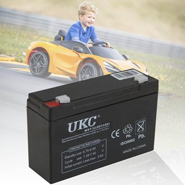 Свинцево-кислотний акумулятор BATTERY 6 V 12 A UKC, герметичний гелевий AGM акумулятор