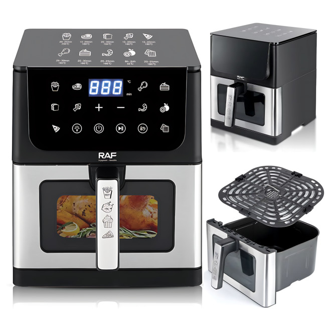 Аэрогриль Air Fryer RAF R.5290, 8 л, 1800 Вт, цифровое управление, LED-дисплей, 360° конвекция, гриль