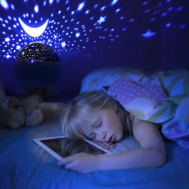 Ночник-проектор звездного неба 3D Star, вращающийся, 3 режима, на батарейках или от USB, фиолетовый фото - 5
