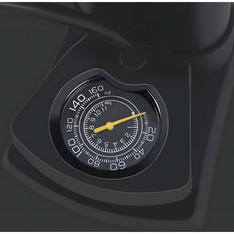 Насос ножной Air pump AND S98-2409-Y, двухцилиндровый мини-насос с универсальным нипелем и манометром фото - 5