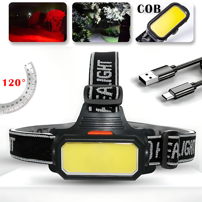 Налобный фонарь аккумуляторный Bailong BL-5120, с micro USB, белым и красным светом