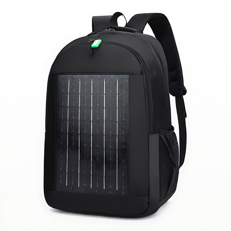 Рюкзак із вбудованою сонячною батареєю 10w і USB-виходом GDTIMES GD-1320SL, чорний фото - 2