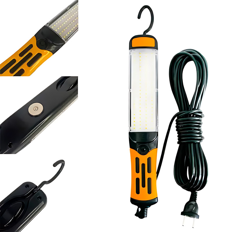Фонарь переносной BL-9096, 96 LED, 20W, 1300 Лм, кабель 9 м, магнит + крючок, от сети 220В, для СТО, гаража фото - 7