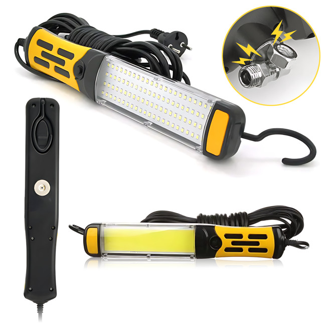 Фонарь переносной BL-9096, 96 LED, 20W, 1300 Лм, кабель 9 м, магнит + крючок, от сети 220В, для СТО, гаража