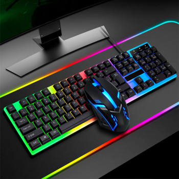 Комплект игровой клавиатуры + мыши KEYBOARD KM-5003, С RGB подсветкой,