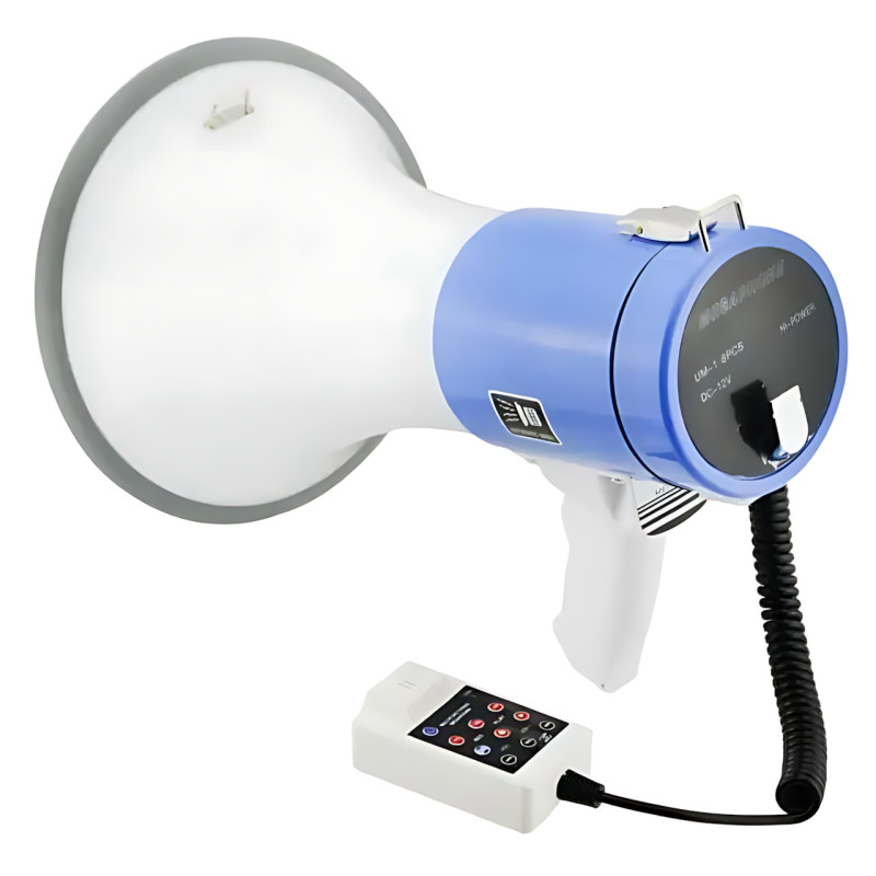 Громкоговоритель MEGAPHONE ER 66, 12v, рупор UKC 50 Вт с регулировкой громкости, сиреной, записью звука фото - 2
