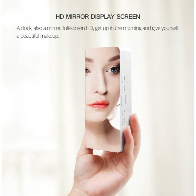 Настольные зеркальные часы в стиле минимал Home comfort 3658L, на батарейках, с термометром фото - 4