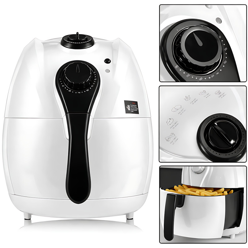 Мультипіч-аерофритюрниця Domotec MS-3220 4.5 л, потужність 1300 Вт, 6 програм, механічне керування, білий фото - 10