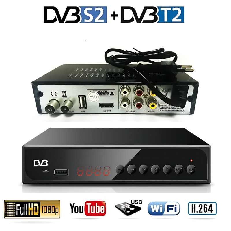 Цифрова приставка DVB-T2 T15 в металевому корпусі з Wi-Fi, дисплеєм, підтримкою Full HD 1080p, Dolby AC3 фото - 3