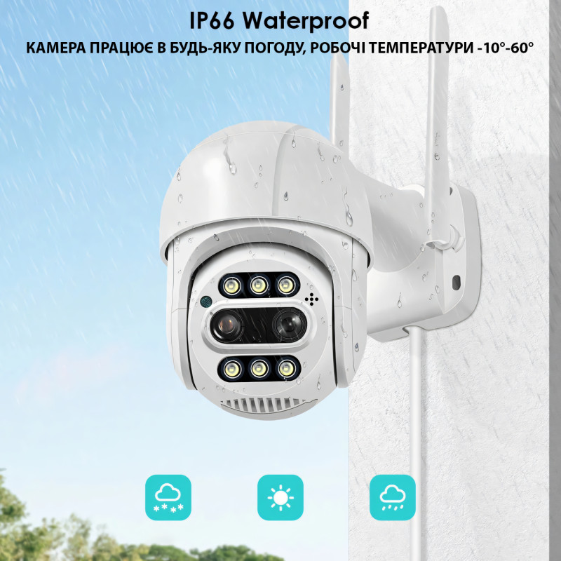 PTZ WiFi камера видеонаблюдения, уличная наружная 4к камера, 5 мп, 8X ЗУМ, ICSEE, звук, слежение фото - 5