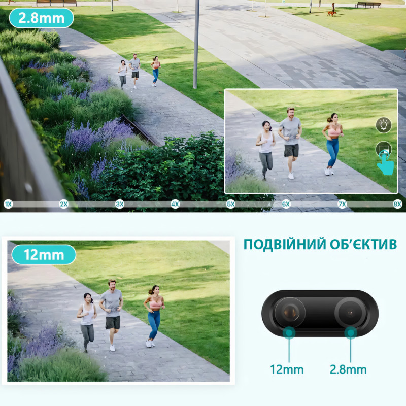 PTZ WiFi камера видеонаблюдения, уличная наружная 4к камера, 5 мп, 8X ЗУМ, ICSEE, звук, слежение фото - 3