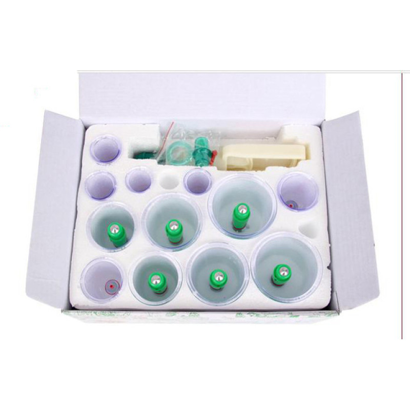 Вакуумные массажные банки DYKL, 12шт набор, антицеллюлитные, с насосом, белые фото - 2