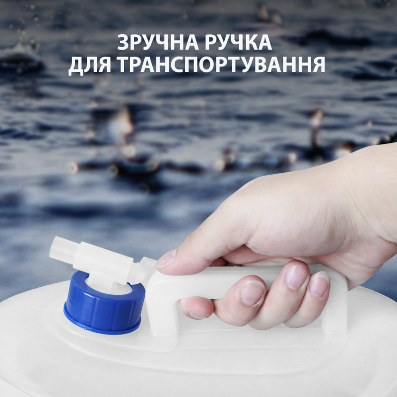 Складана каністра гармошка 10 л із ручкою та краном, пластиковий складаний портативний бак для води фото - 7