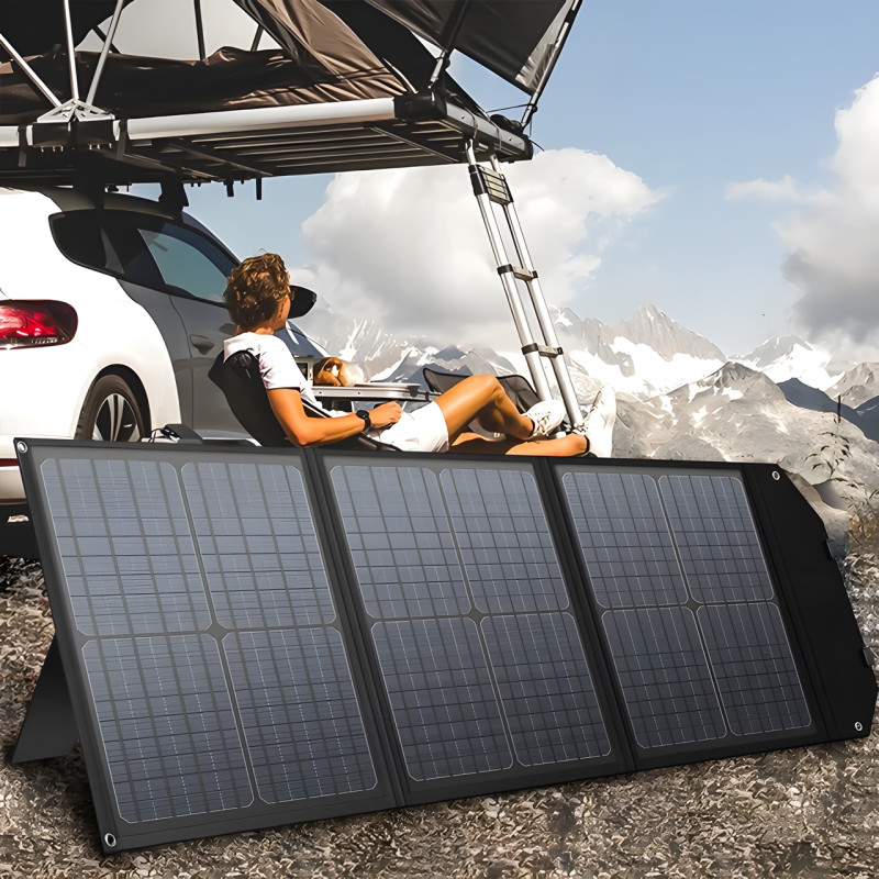 Складана портативна сонячна панель GD-ZD1845 45 W 17.8 V на 3 секції з USB фото - 5