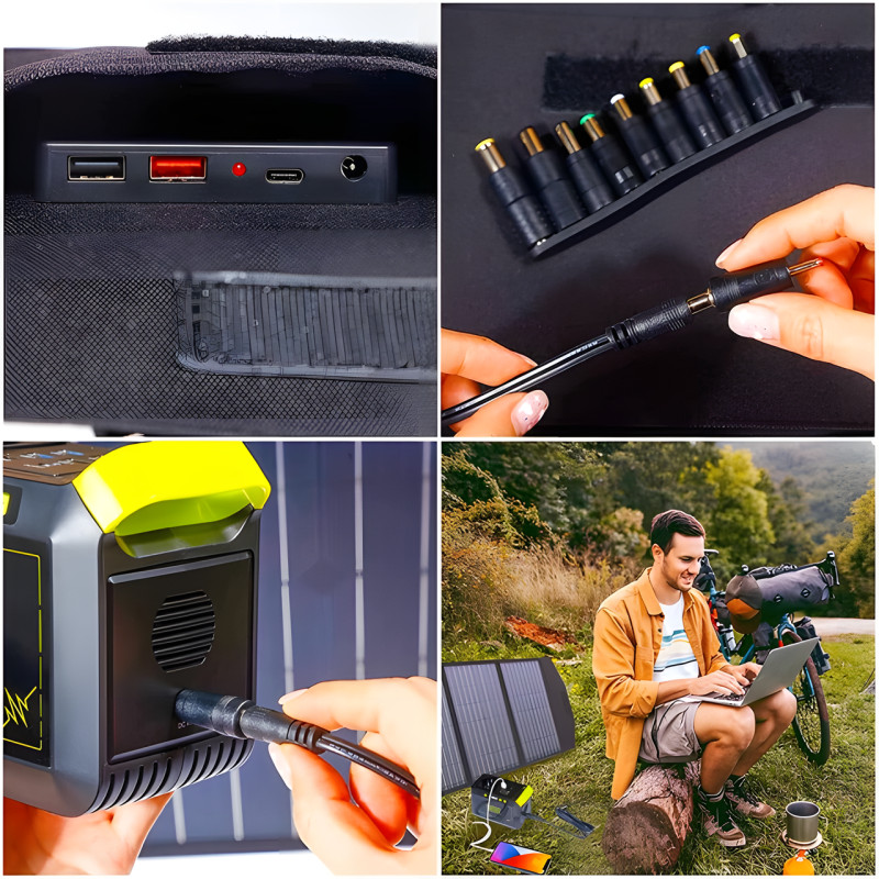 Складана портативна сонячна панель GD-ZD1845 45 W 17.8 V на 3 секції з USB фото - 6