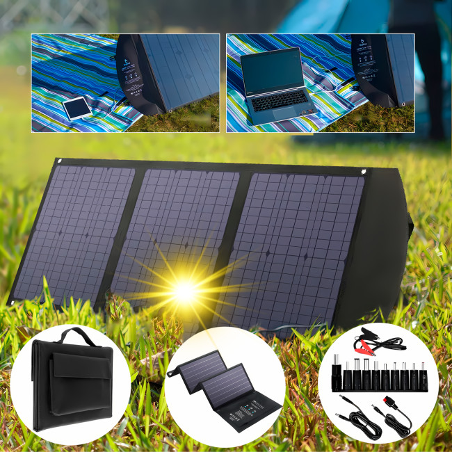 Складана портативна сонячна панель GD-ZD1845 45 W 17.8 V на 3 секції з USB