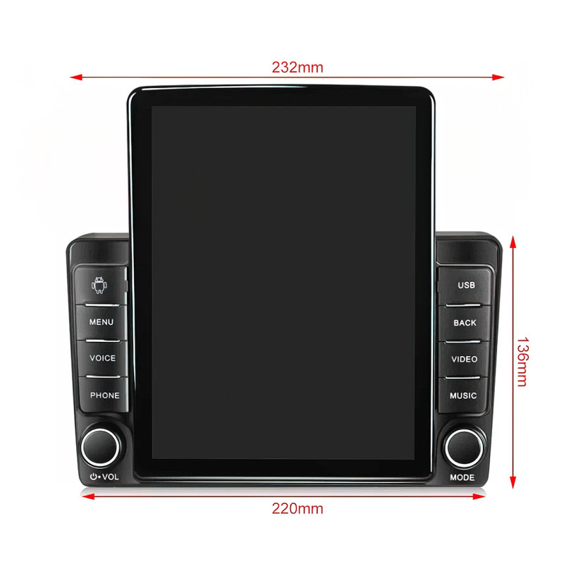 Автомагнитола 9580A, 9.5", 2DIN, GPS, Android 10.1, Wi-Fi, Bluetooth, USB, 16 Гб фото - 5