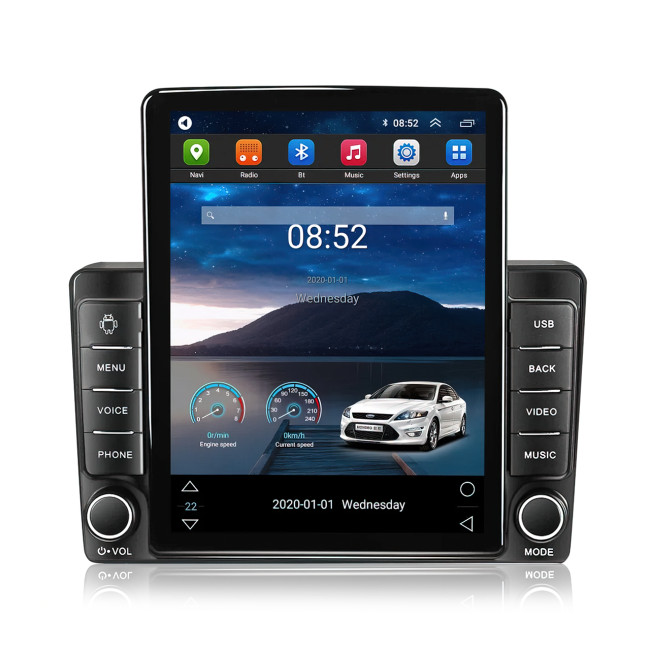 Автомагнитола 9580A, 9.5", 2DIN, GPS, Android 10.1, Wi-Fi, Bluetooth, USB, 16 Гб