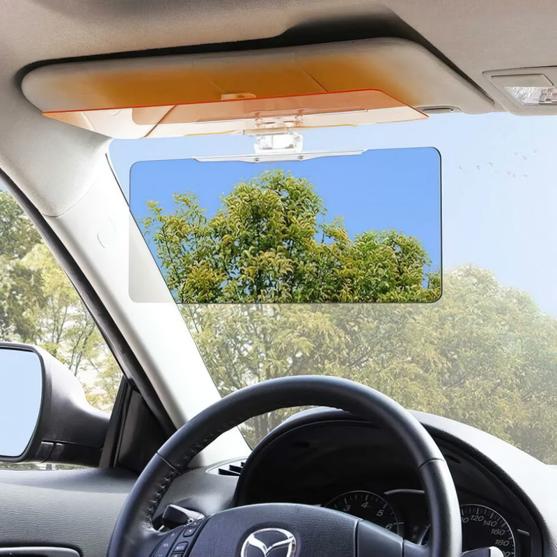 Антибликовый автомобильный козырек HD Vision Visor с защитой от ультрафиолета и слепящего света фар, 30х13 см фото - 7