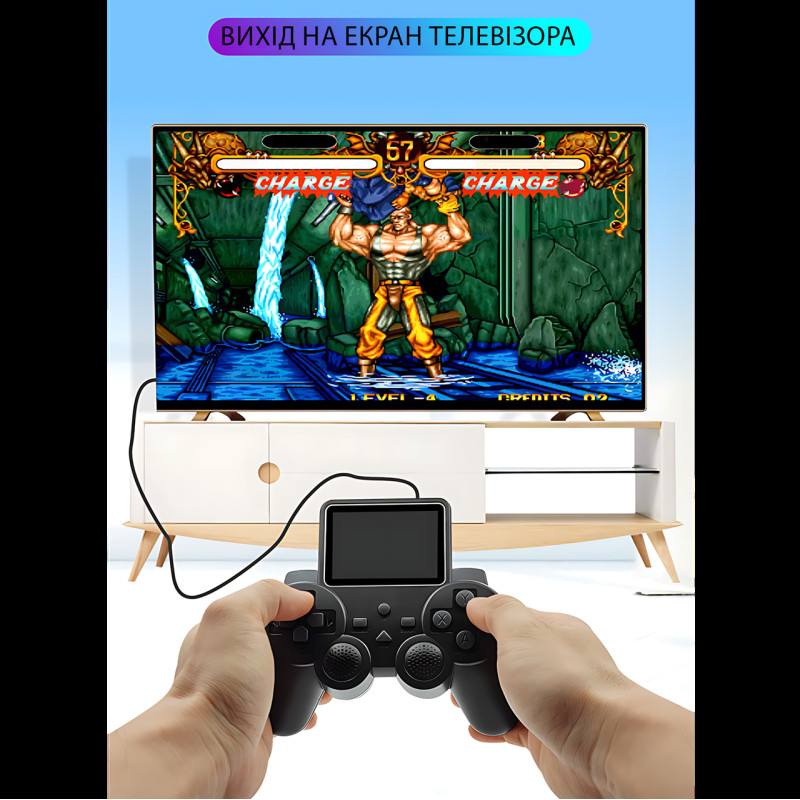 Портативна ігрова консоль Lanxinda S10, джойстик-приставка з екраном 2.4'', 520 вбудованих ігор, режим на 2 гравців, 1020 мА·год фото - 5