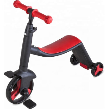 Дитячий трицикл Kids - Love, беговел, самокат, велосипед. 2 Кольори, телескопічна ручка, знімні педалі Червоний