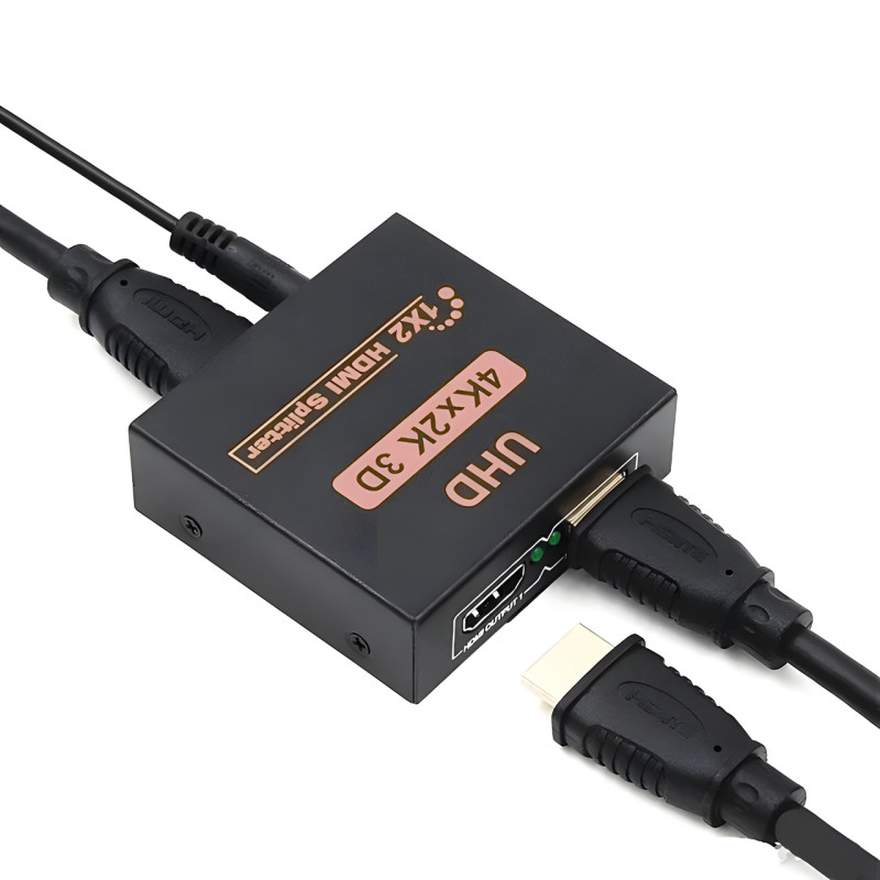Активний HDMI-розгалужувач на 2 порти UHD, двоспрямований відео сплітер 4К фото - 2