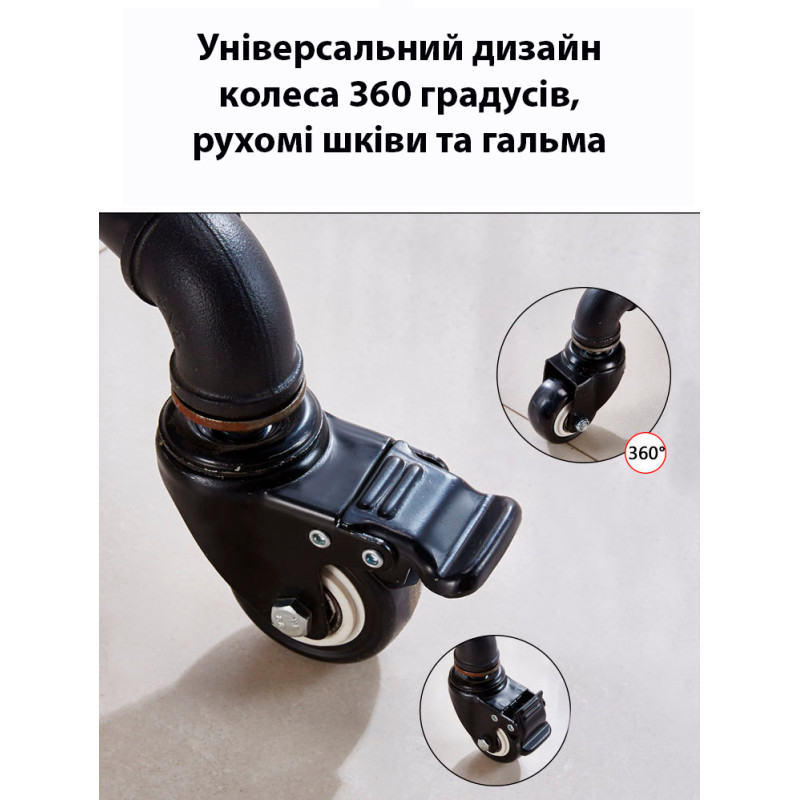 Передвижная вешалка для одежды. Напольная стойка Clothes Rack Black. Металлическая вешалка на колесах, черная фото - 4