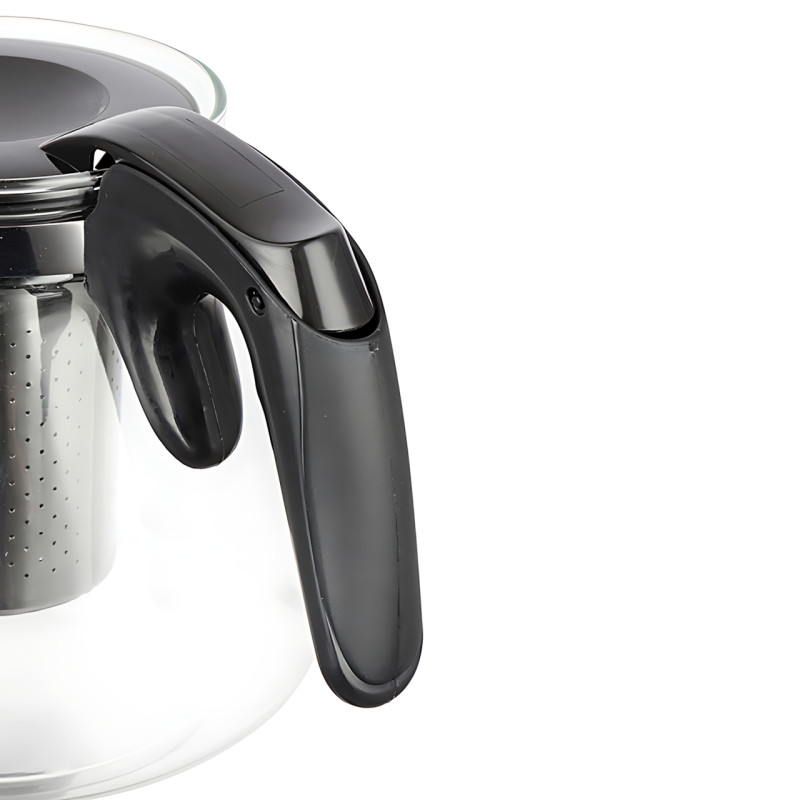 Электрический чайник с заварником 2в1 SMURFETT ST-2233 2,3л + 1л, 2000W, база 360&deg;, нержавеющая сталь + стекло, черный фото - 3