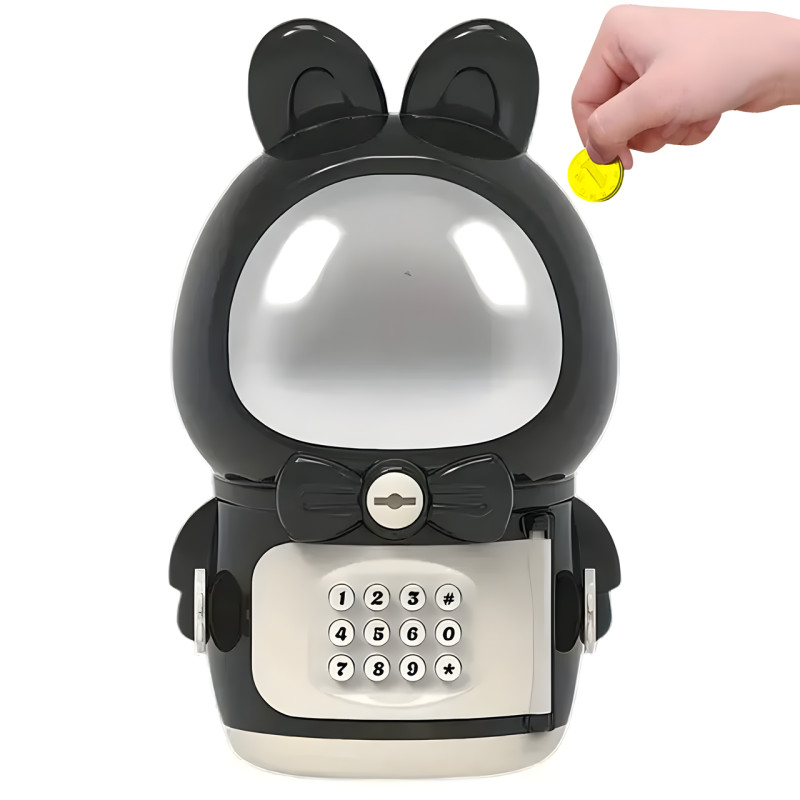 Детская электронная копилка-сейф Космонавт с кодовым замком Space piggy bank BLACK фото - 4