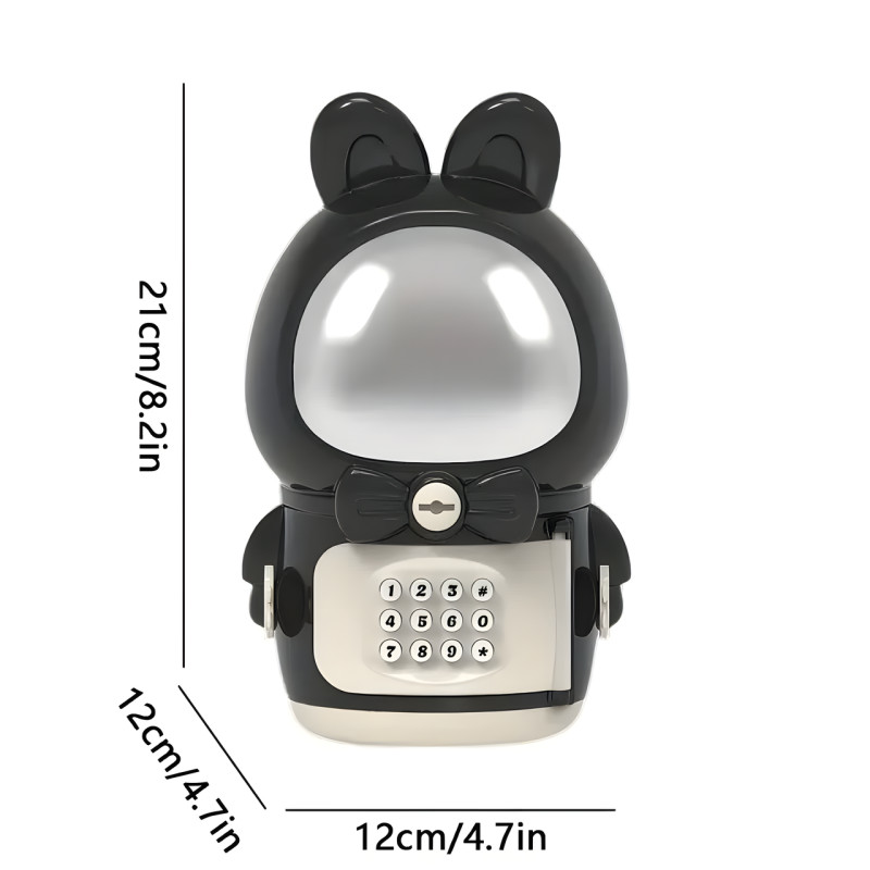 Детская электронная копилка-сейф Космонавт с кодовым замком Space piggy bank BLACK фото - 8