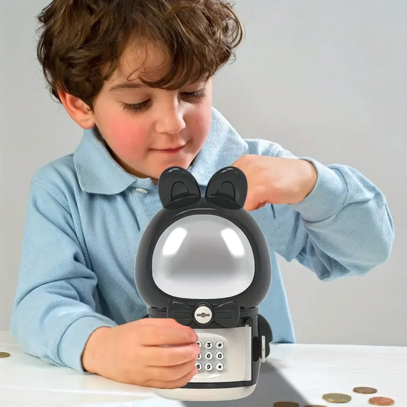 Детская электронная копилка-сейф Космонавт с кодовым замком Space piggy bank BLACK фото - 7