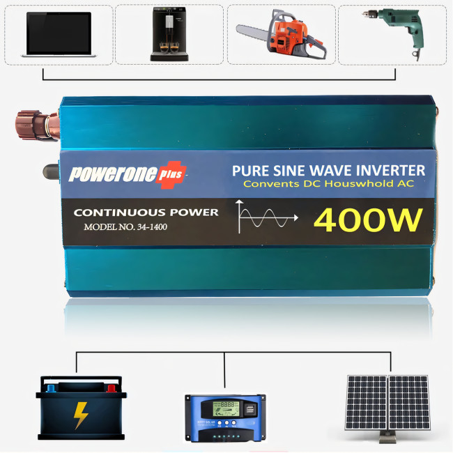 Інвертор Power One 400 W, перетворювач постійного струму, автомобільний інвертор, чиста синусоїда