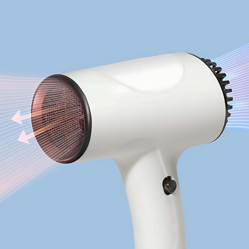 Бездротовий фен для волосся Portable Hair Dryer, 2600 mAh, 500 Вт, з гарячим і холодним обдувом та іонізацією Білий фото - 7