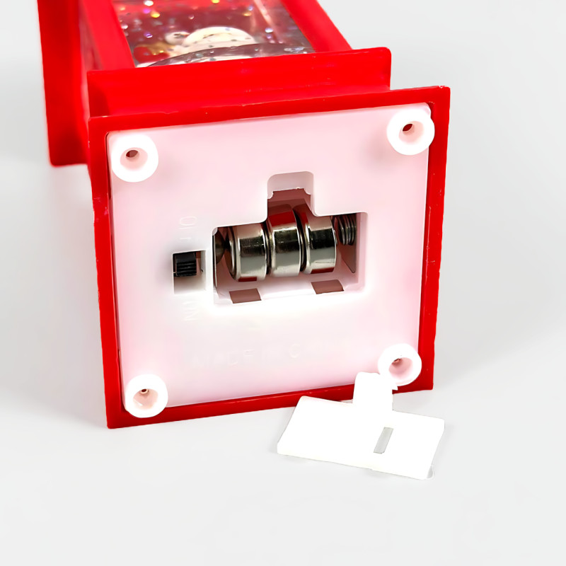 Рождественский ночник-фонарь с 3D фигурками внутри, жидкостью и LED-подсветкой, 12.5 см, на батарейках 3LR44, санта, елочка, олень Белый фото - 5