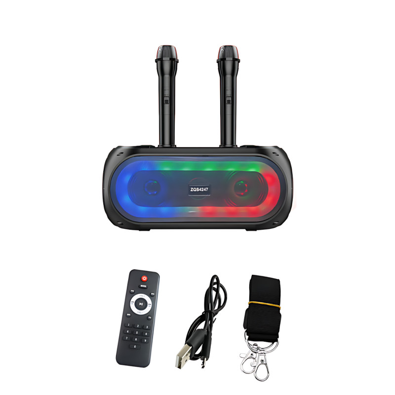 Портативная акустическая Bluetooth колонка ZQS4247 с радиомикрофонами и TWS фото - 8