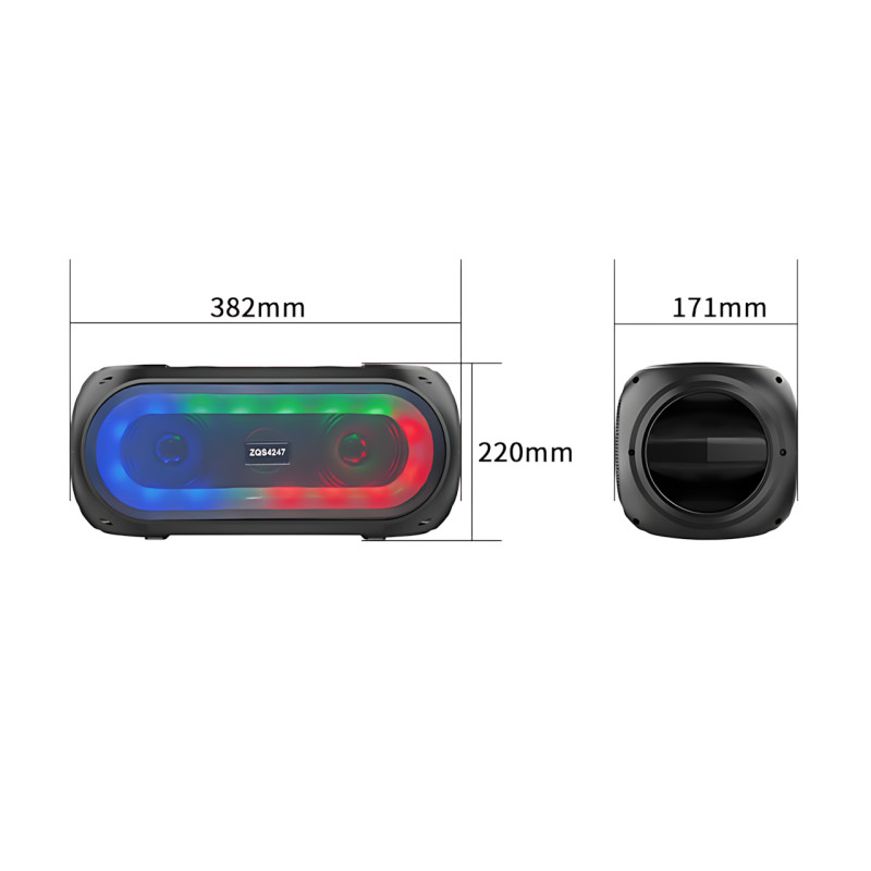 Портативная акустическая Bluetooth колонка ZQS4247 с радиомикрофонами и TWS фото - 7