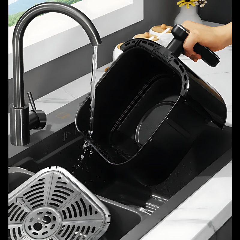 Аэрогриль Crownberg CB-5553, 6,5 л, 2000 Вт, сенсорный, с таймером и съёмной антипригарной чашей фото - 10