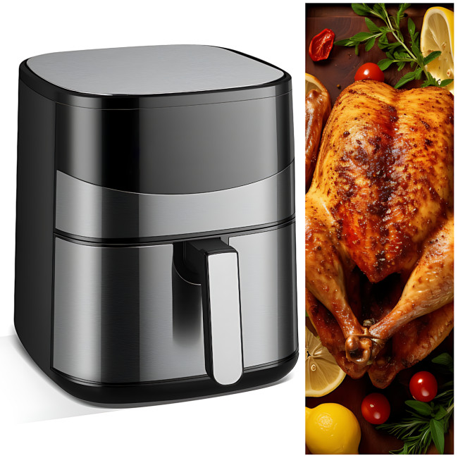 Аэрогриль Crownberg CB-5553, 6,5 л, 2000 Вт, сенсорный, с таймером и съёмной антипригарной чашей