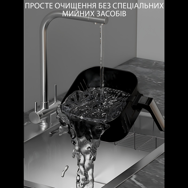 Фритюрница аэрофритюрница Zepline ZP-216, 12 л, 4200 Вт, 2 ТЭНа, сенсорное управление, антипригарная, сталь фото - 5