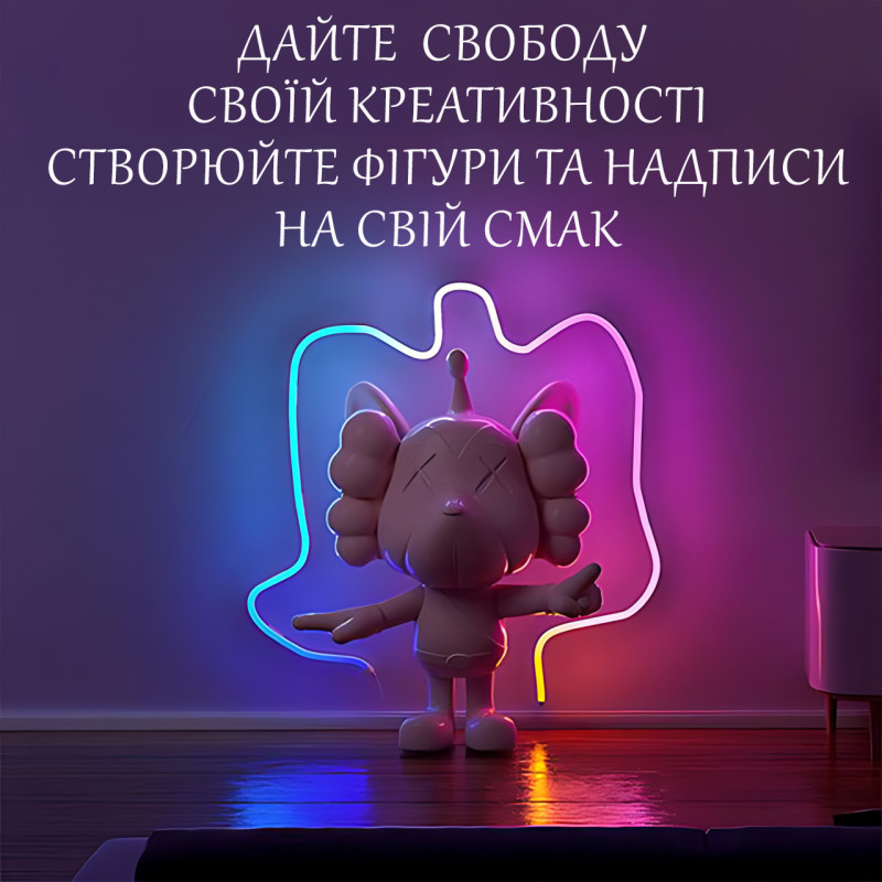 Гибкий неоновый шланг SFK-11, настенная usb LED лента 5м, с поддержкой APP Bluetooth фото - 6